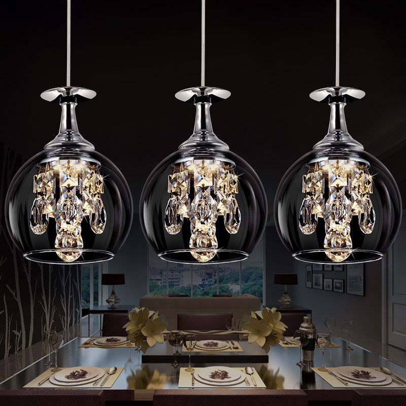 Kristy Modern Wine Glass/Crystal Pendant Light - image 2