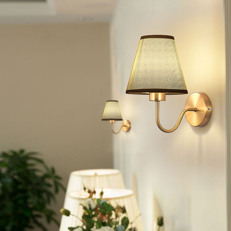 Kristy Nordic Fabric Vanity Wall Lamp Flaxen