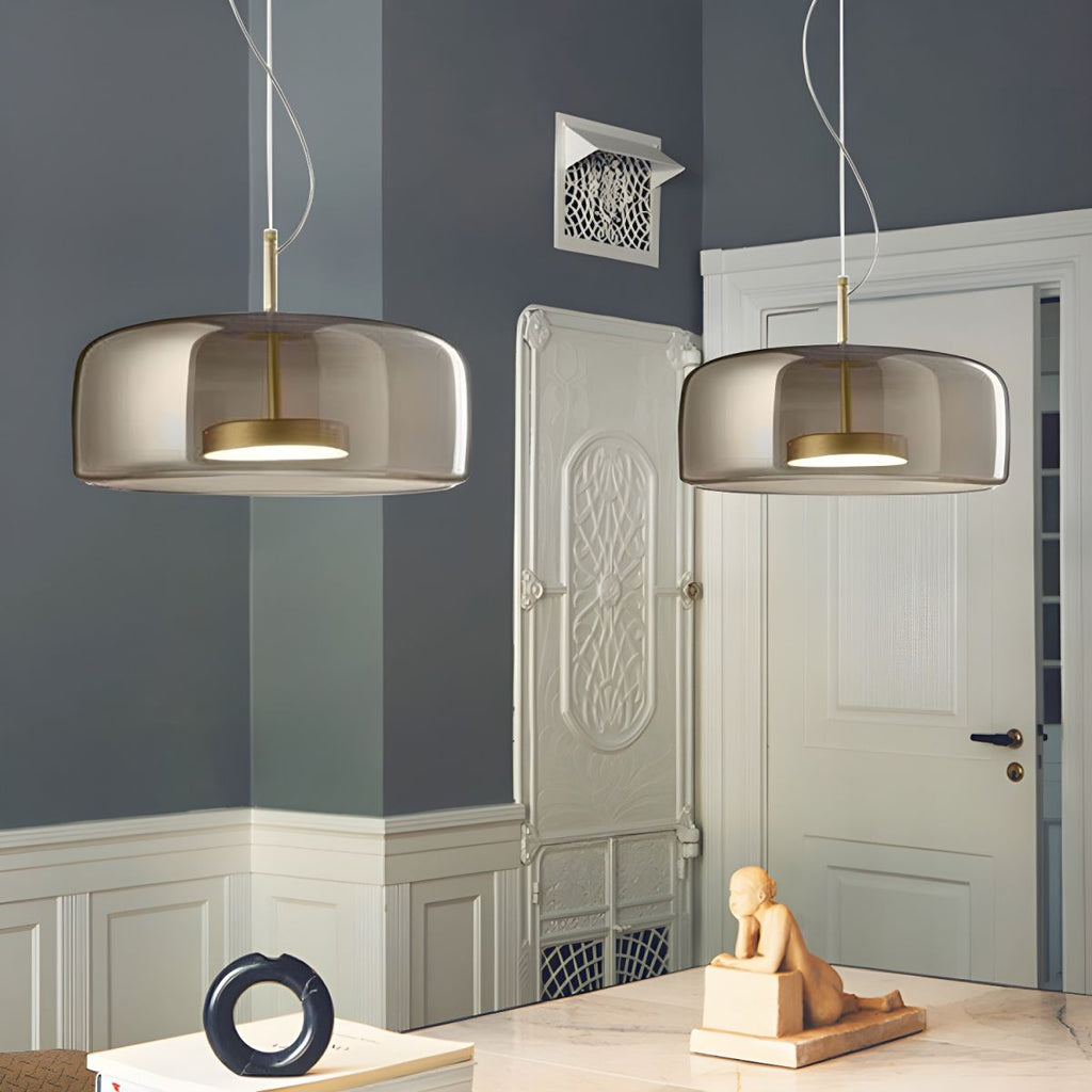 Valentina Minimalist Cylindrical /Glass Pendant Light, Kitchen