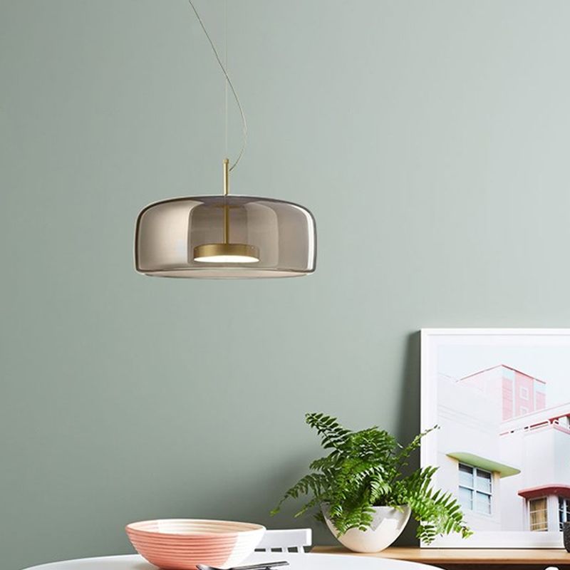 Valentina Minimalist Cylindrical /Glass Pendant Light, Kitchen