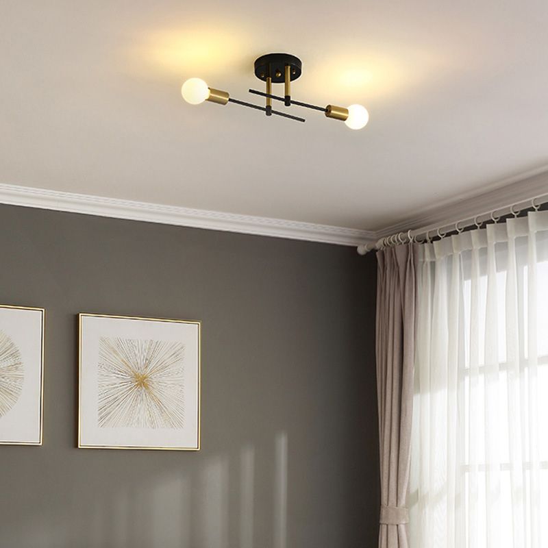 Valentina Flush Mount Ceiling Light Globe Modern, /Glass, Balck, Dining Room