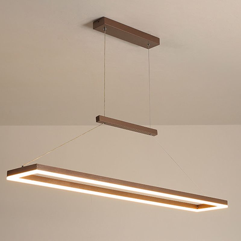 Arisha Modern Rectangular Pendant Light Coffee Dining Room