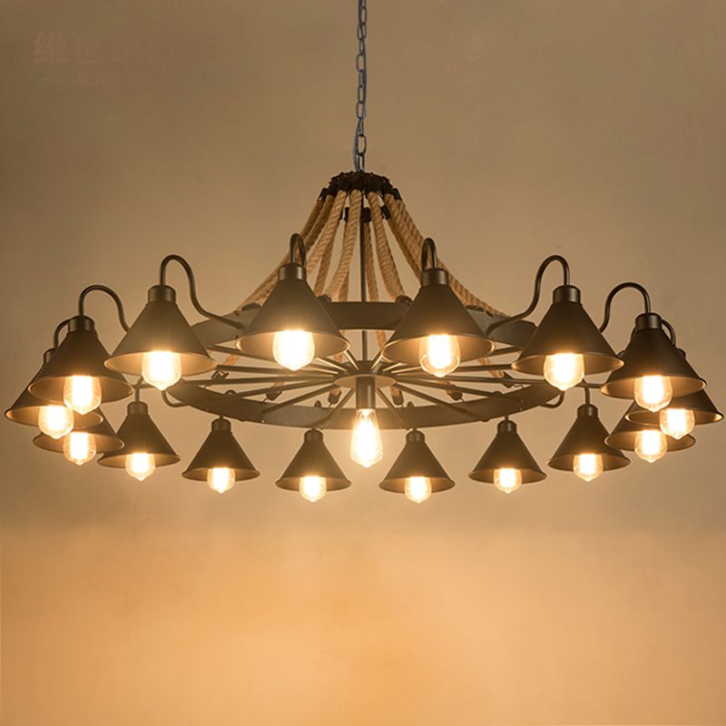 Epoch Vintage Industrial Rope Chandelier Living Room - image 9
