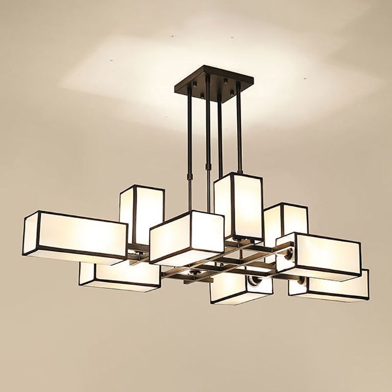 Arisha Pendant Light Square Retro Fabric Living Room