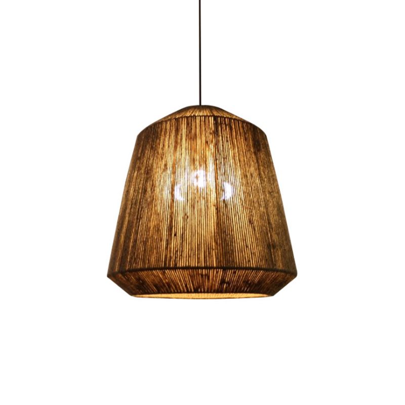 Rustic Lantern /Rope Pendant Light, Gray, Restaurant
