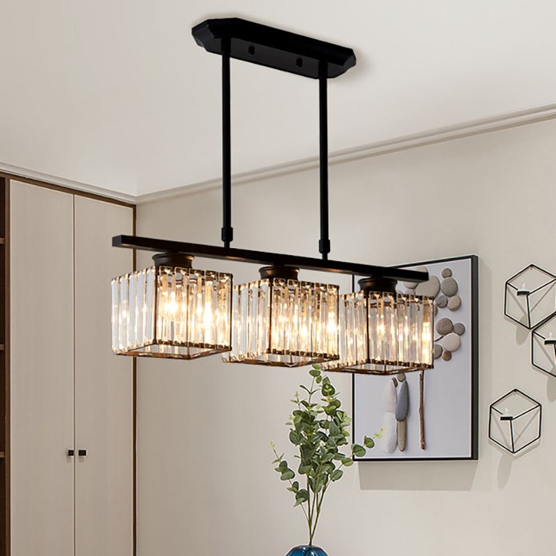 Kristy Crystal Square Pendant Light 3/4 Heads