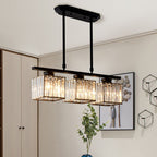 Kristy Crystal Square Pendant Light 3/4 Heads