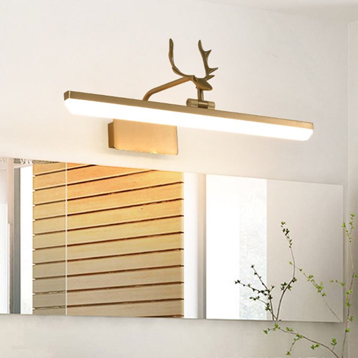 Arisha Vintage Antlers Mirror Front Vanity LED Wall Lamp