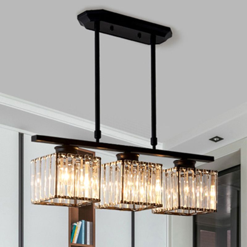 Kristy Crystal Square Pendant Light 3/4 Heads