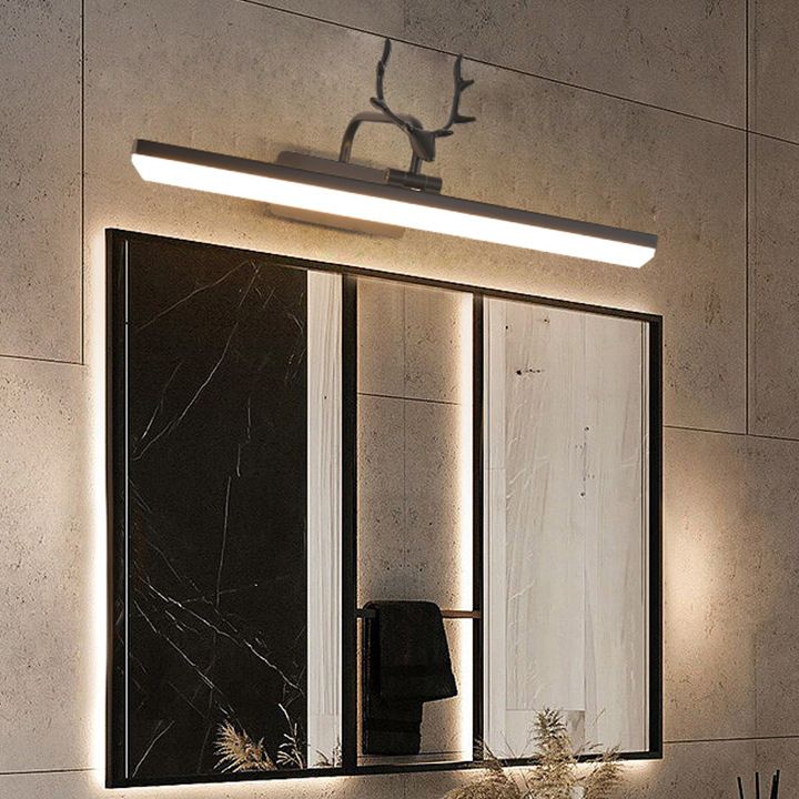 Arisha Vintage Antlers Mirror Front Vanity LED Wall Lamp
