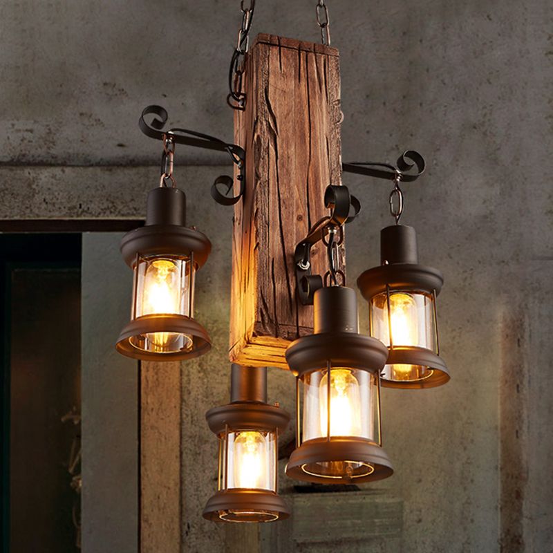 Epoch Industrial Lantern Glass Pendant Light