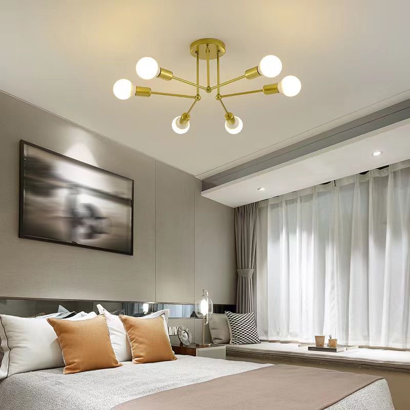 Valentina Flush Mount Ceiling Lights Linear Industrial, /Glass, Bedroom
