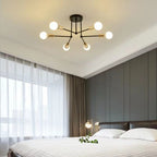 Valentina Flush Mount Ceiling Lights Linear Industrial, /Glass, Bedroom