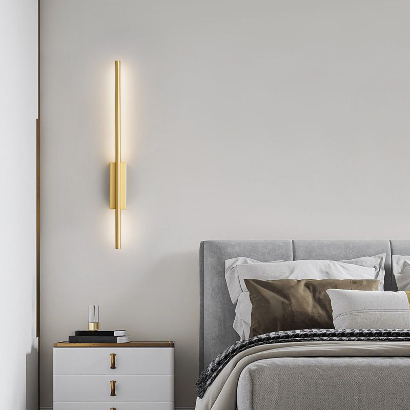 Arisha Modern Linear &Acrylic Bedroom Wall Lamp Brass