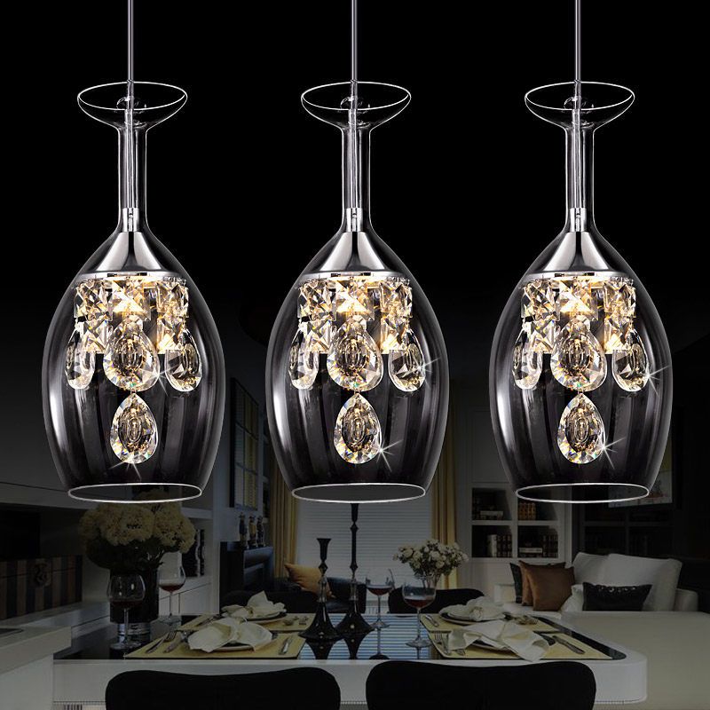 Kristy Modern Wine Glass/Crystal Pendant Light - image 3