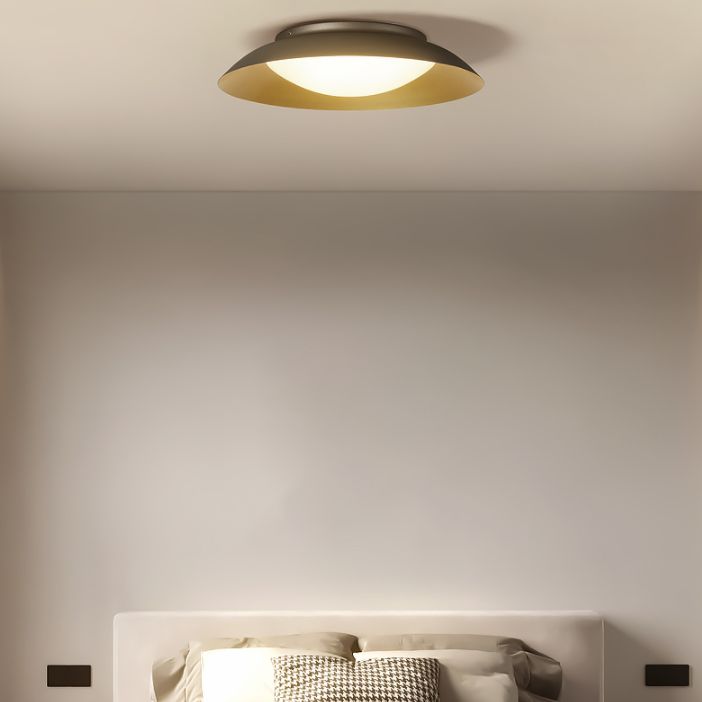 Arisha Round Flush Mount Ceiling Light, Brass