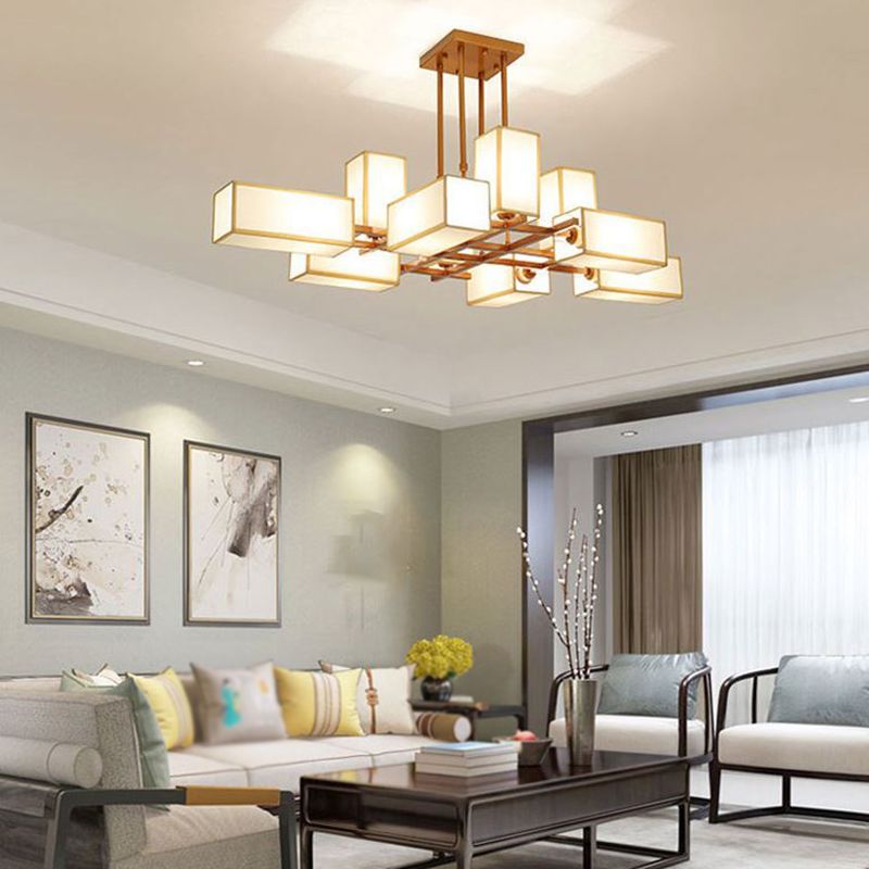 Arisha Pendant Light Square Retro Fabric Living Room
