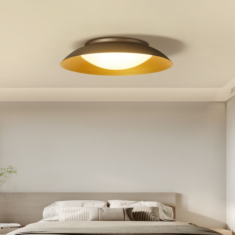 Arisha Round Flush Mount Ceiling Light, Brass