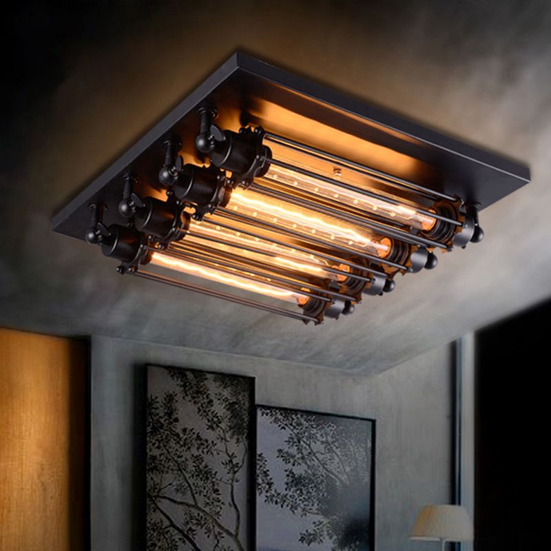 Epoch Vintage Tubed Flush Mount Ceiling Light Living Room