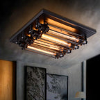 Epoch Vintage Tubed Flush Mount Ceiling Light Living Room