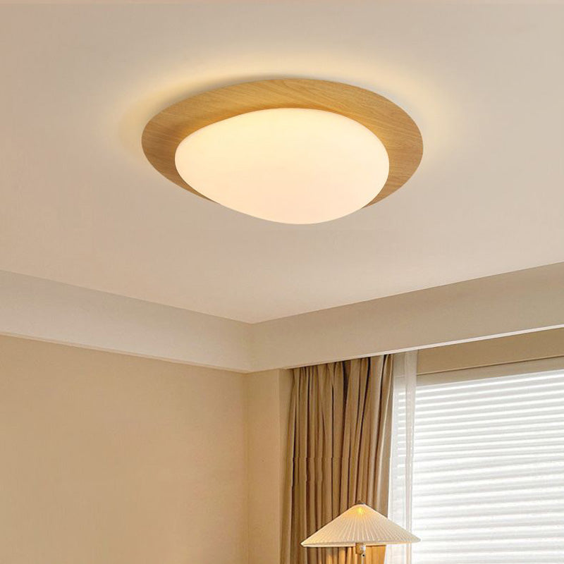 Arisha Flush Mount Ceiling Light Modern, , Walnut/Natural