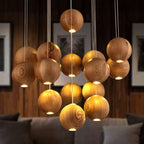Muto Pendant Light Globe Minimalist Cluster Wood Kitchen Island