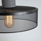 Arisha Industrial Cylindrical Pendant Light, Cement  Wabi-Sabi