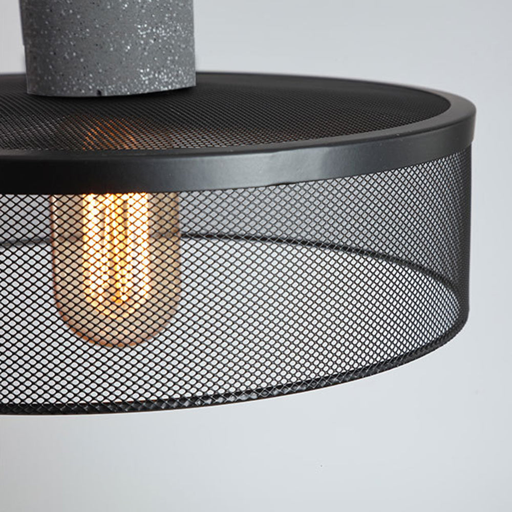 Arisha Industrial Cylindrical Pendant Light, Cement  Wabi-Sabi