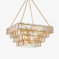 Aurora Chandelier Chain Champagne Piastre Glass Tiered