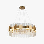 Kristy Mid Century Iron & Glass Chandelier Circle