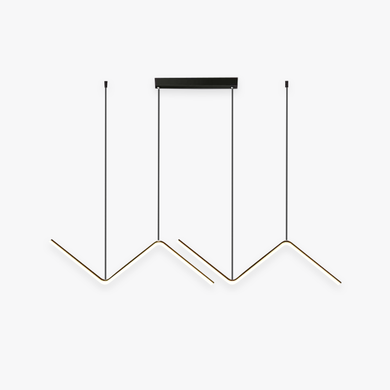 Arisha Modern Wavy Linear Pendant Light Double