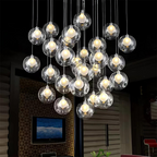 Arisha Multi-Heads Globe Cluster Chandelier Glass Dining Room Living Room