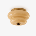 Curvaceous Modern Glass & Wood Ceiling Light