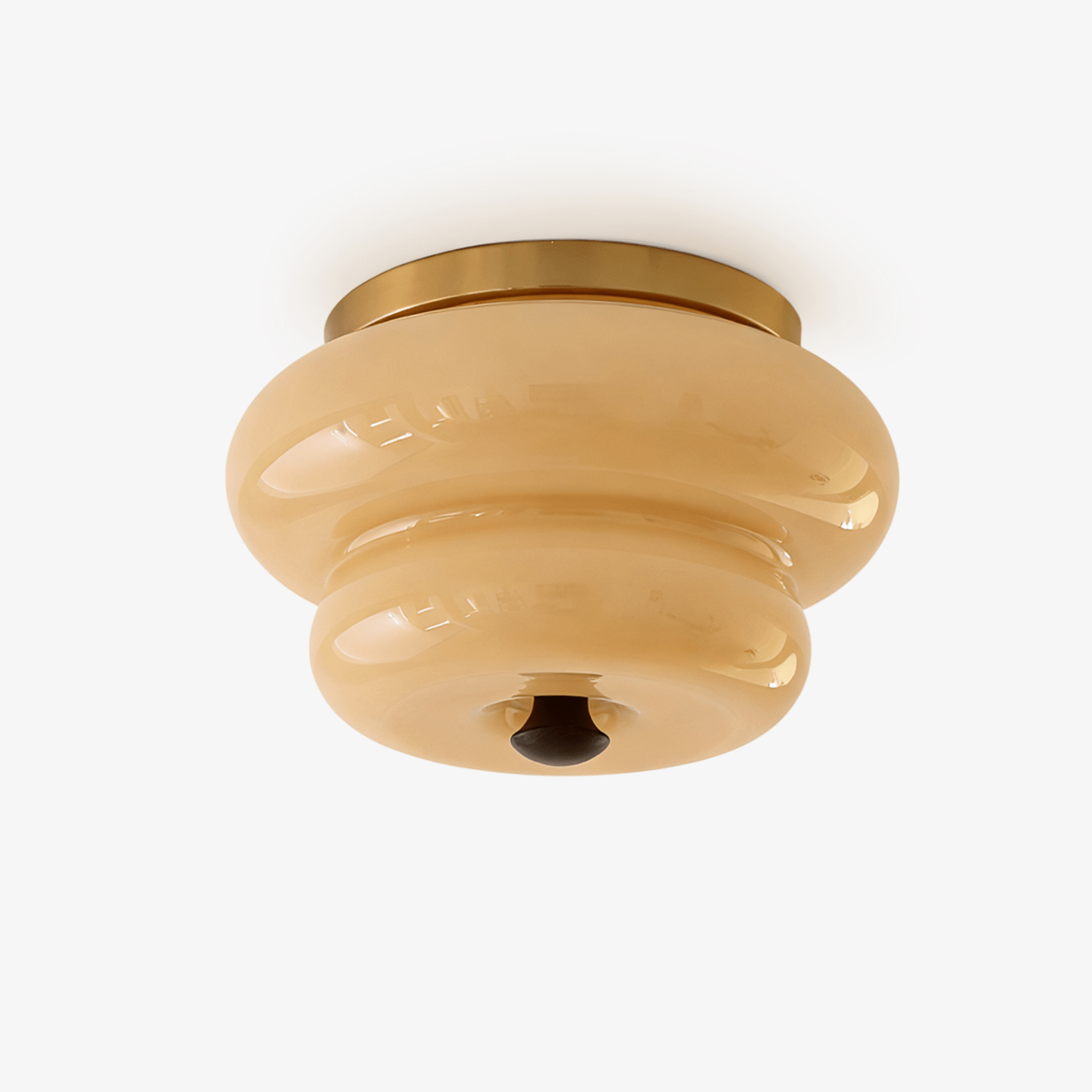 Curvaceous Modern Glass & Wood Ceiling Light