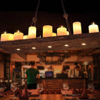 Epoch Candle /Glass/Wood Chandelier
