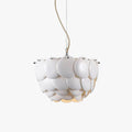 Arisha Wihte Art Deco Chandelier Light Fixture, Ceramic Leaf &