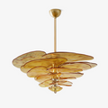 Aurora Chandelier Gold Murano Glass Petal Luxury