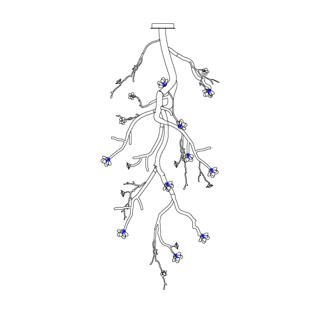 Lustra Chandelier Black Branch Flower