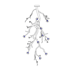 Lustra Chandelier Black Branch Flower
