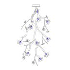 Lustra Chandelier Black Branch Flower