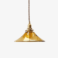 Solara Pendant Lamp Amber Glass Brass Vintage Dining