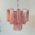 Aurora Chandelier Pink Glass Tubes Layered Modern