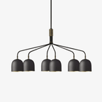 Lustra Chandelier Black Brass Industrial
