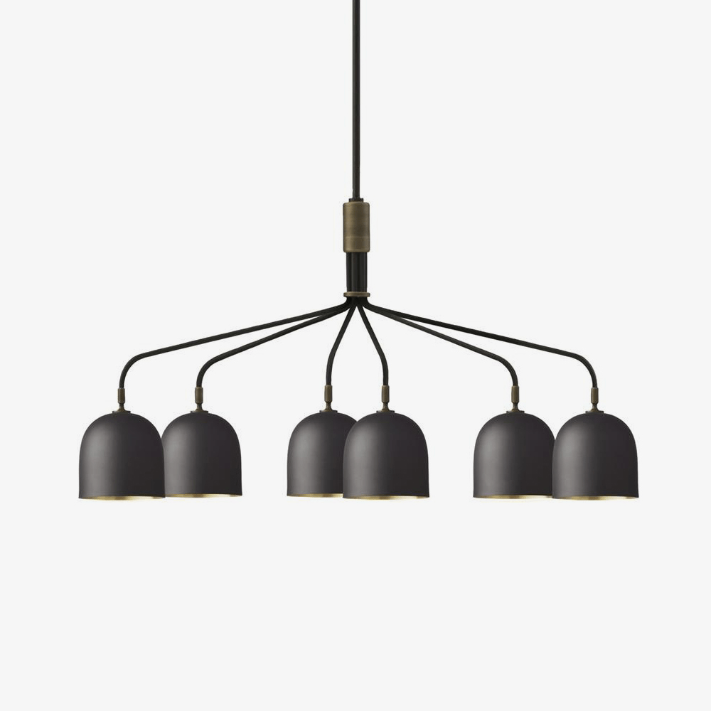 Lustra Chandelier Black Brass Industrial