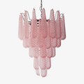 Aurora Chandelier Pink Droplet Murano Glass Diamond Pattern Waterfall