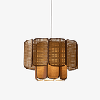Cane Vintage Fabric Pendant Lamp