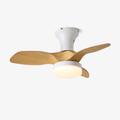 Nora Minimalist White Wood Ceiling Fan Light