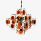 Aurora Chandelier Murano Glass Disc Mid Century