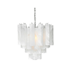 Aurora Chandelier Frosted Glass Tubes Layered Minimalist