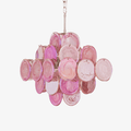 Aurora Chandelier Pink Glass Disc Layered Romantic